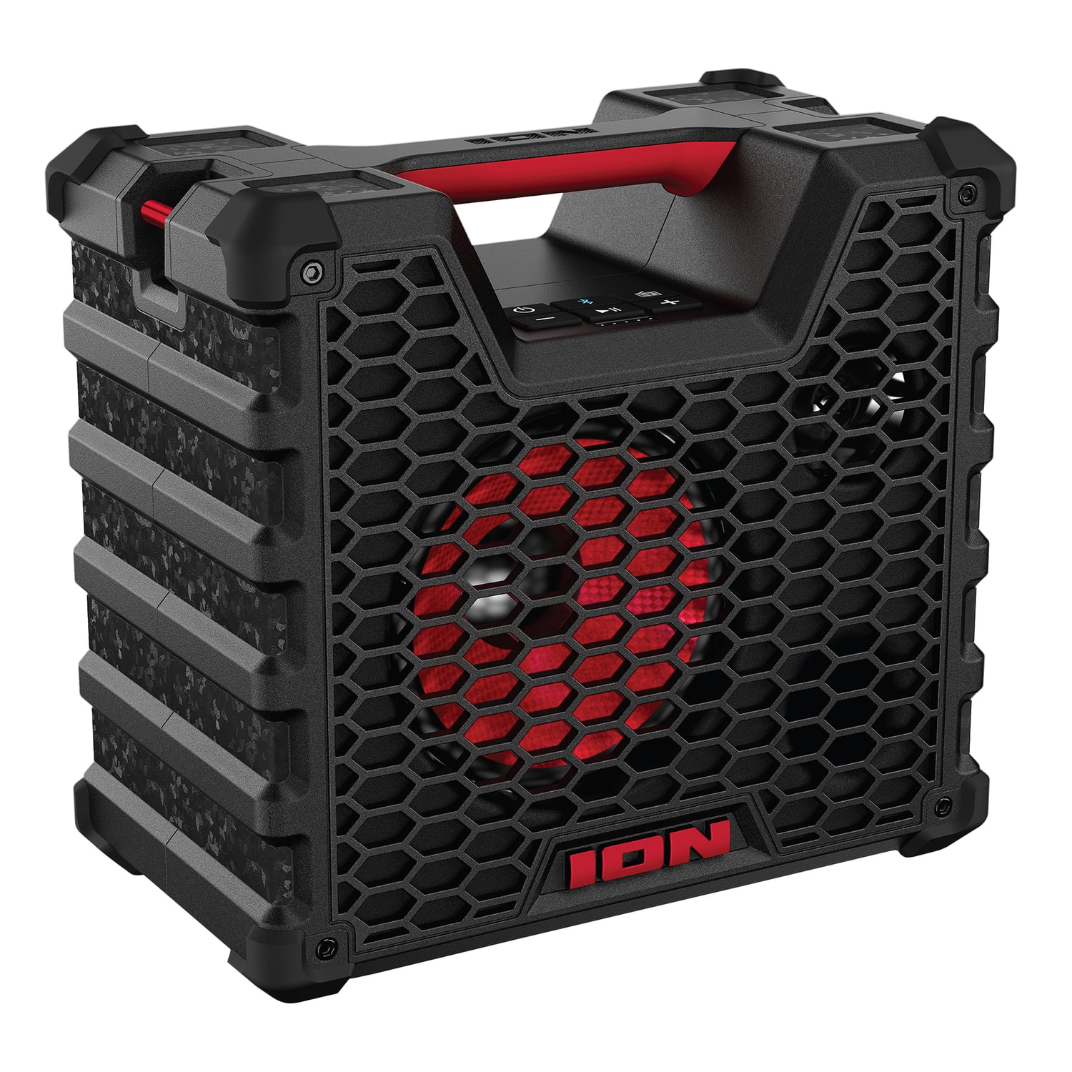 ION Audio - Tailgater Tough Portable Bluetooth All-Weather Speaker with Lights and Stereo-Link - Black