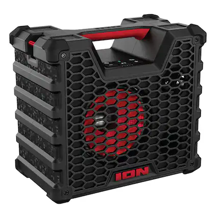 Front. IONI - Ion Tlgatertghxus Tailgater Tough Portable Bluetooth All-weather Speaker With Lights And Stereo-link, Black - Black.
