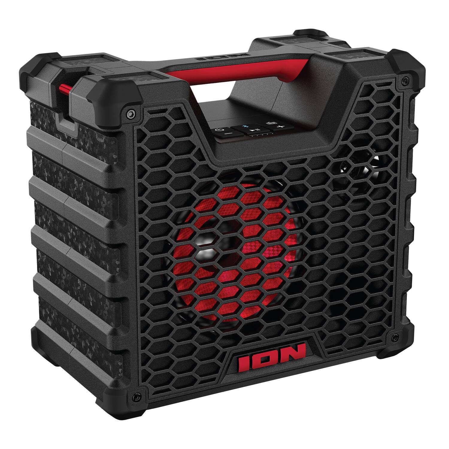 Front. IONI - Ion Tlgatertghxus Tailgater Tough Portable Bluetooth All-weather Speaker With Lights And Stereo-link, Black - Black.