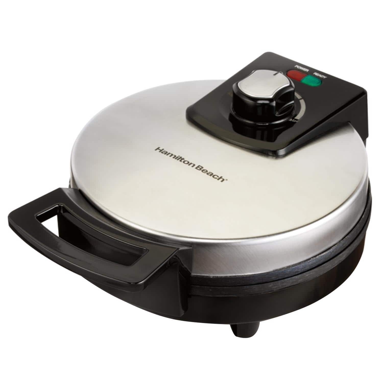 Hamilton Beach - 1 waffle Black/ Stainless Steel Belgian Waffle Maker - Silver