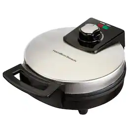 Hamilton Beach - 1 waffle Black/ Stainless Steel Belgian Waffle Maker - Silver