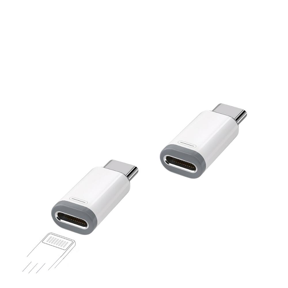 Alt View 1. Qixxronics - (2pcs) Lightning Female to USB-C Male to Adapter, Charging & Data Transfer iPhone 17 16 15, iPad Air, Not for Audio/OTG - White.