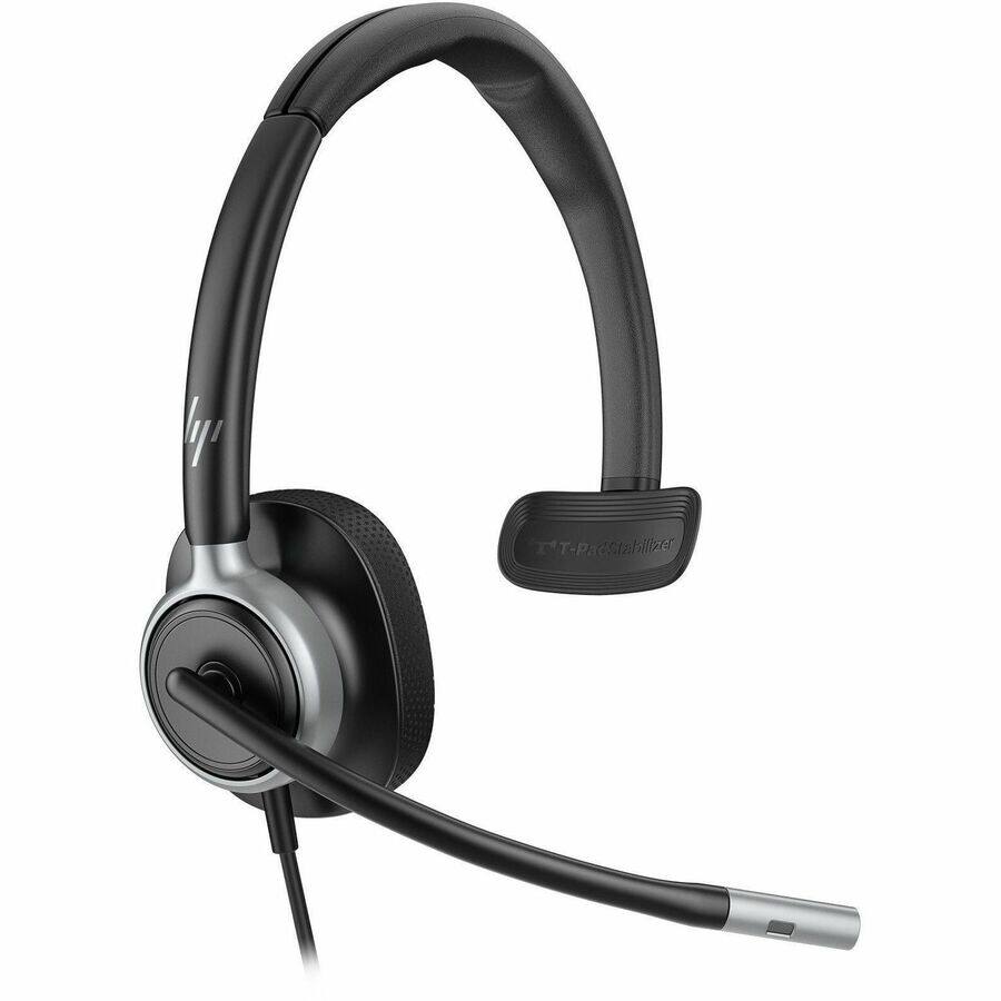 Alt View 4. Poly - Poly Mission 615 Monaural USB Wired Headset (Bulk) (C01C3A6) - Microsoft Teams Certification - Mono - USB, USB Type C - Black.