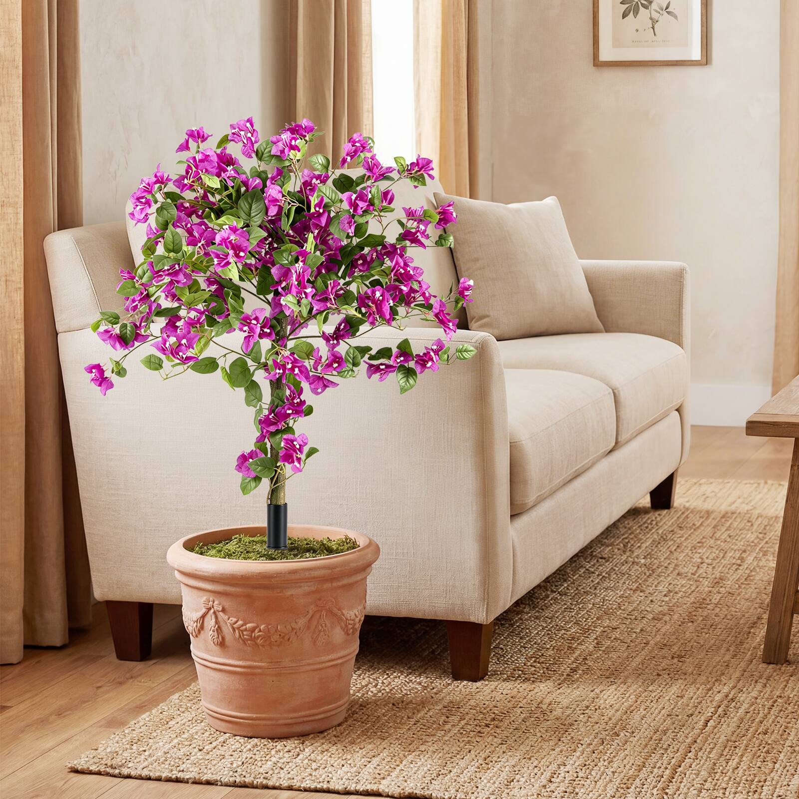 Alt View 1. Costway - Costway 2 Pack Bougainvillea Artificial Trees with Stable Ground Spike, PE Trunks for Porch - Pink + Green + Black.
