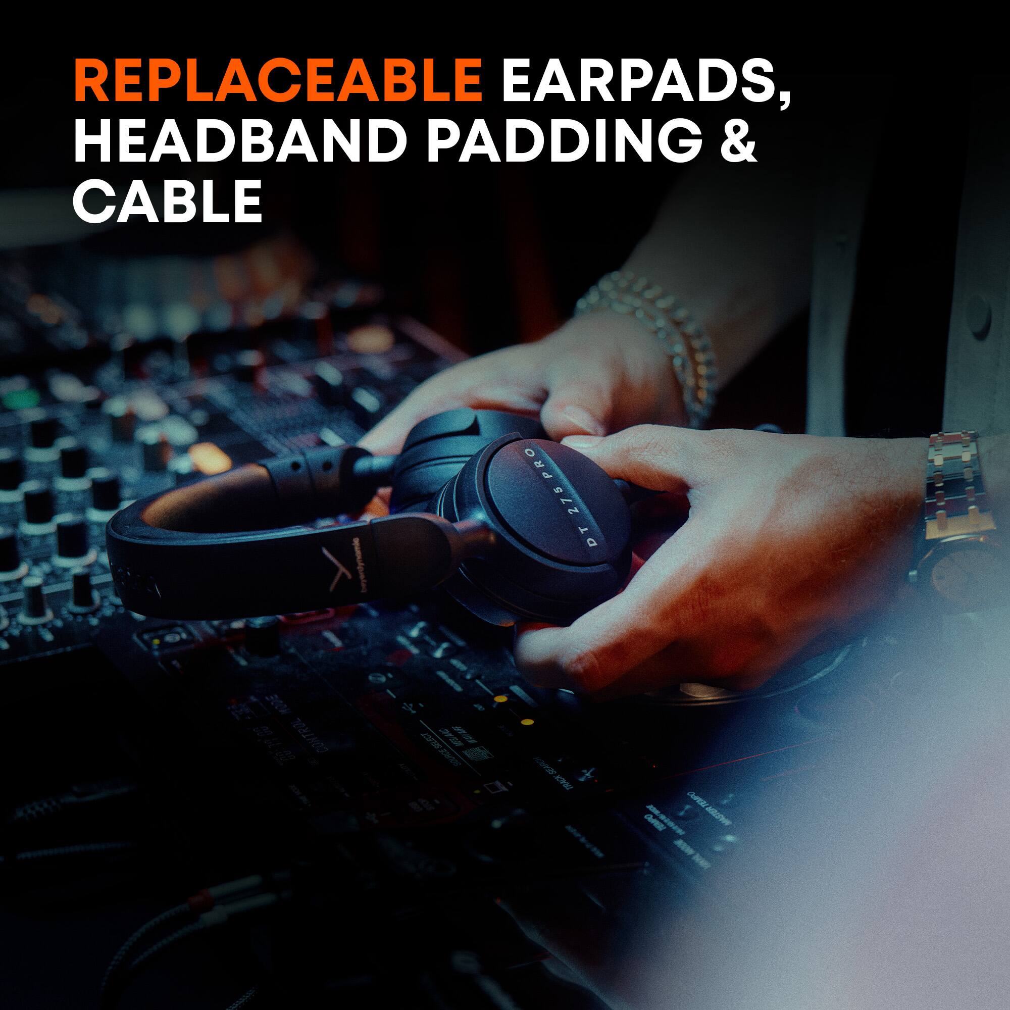 REPLACEABLE EARPADS, HEADBAND PADDING & CABLE

PRO 275 DT

300M 00 CONTROL u 00 90

SELECT AAC MP3/RAC I'M WAY-AFF SOURCE

SEARCH TRACK

WIDE MASTER TEMPO TEMPO TEMPO MASTER