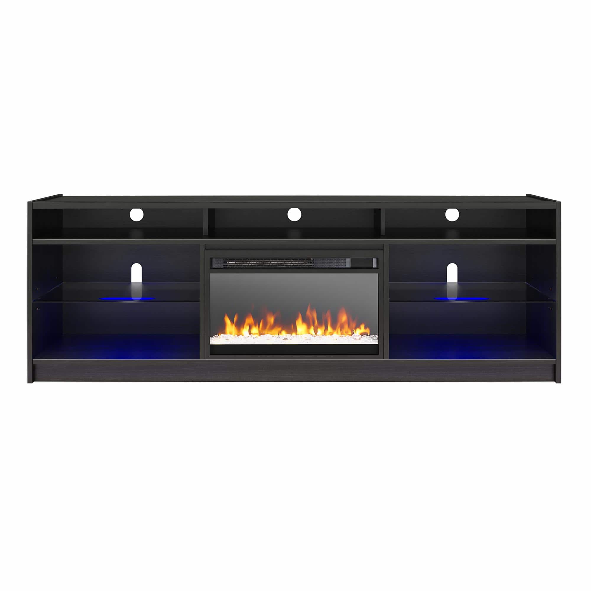 Front. Ameriwood Home - Luna Fireplace TV Stand for TVs up to 75" - Black Oak.