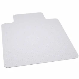 Emma + Oliver - 36'' x 48'' Big & Tall 400 lb. Capacity Carpet Chair Mat with Lip - Clear