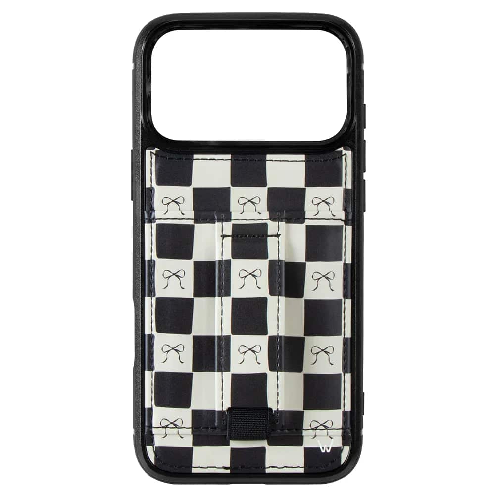 Walli Cases - Phone Case with Wallet and Finger Strap for iPhone Air - Bow Noir