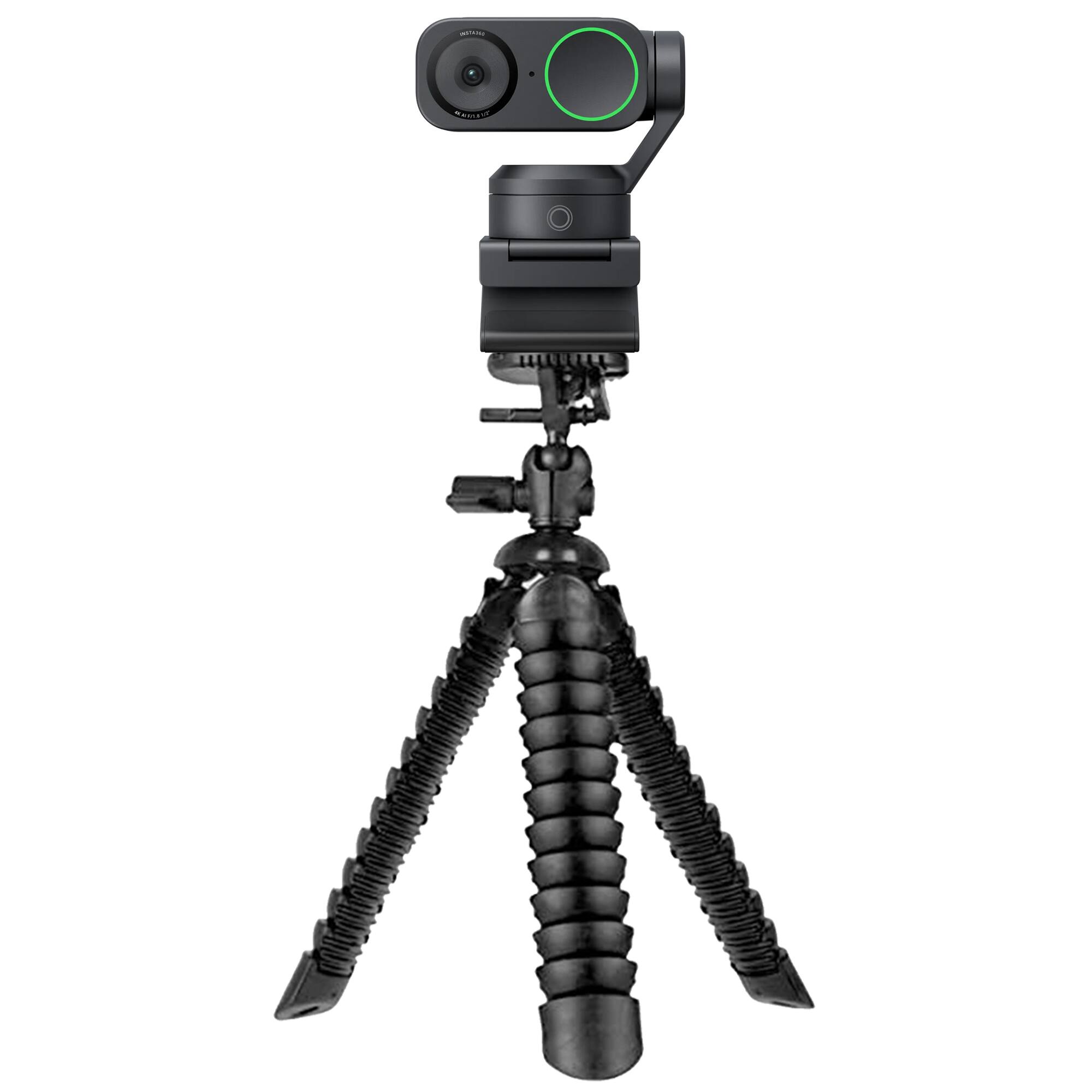 Alt View 3. Insta360 - Insta360 Link 2 - PTZ 4K Webcam (Black) for PC/Mac, 1/2" Sensor, AI Tracking, AI Noise-Canceling, Gesture Control Bundle - Black.