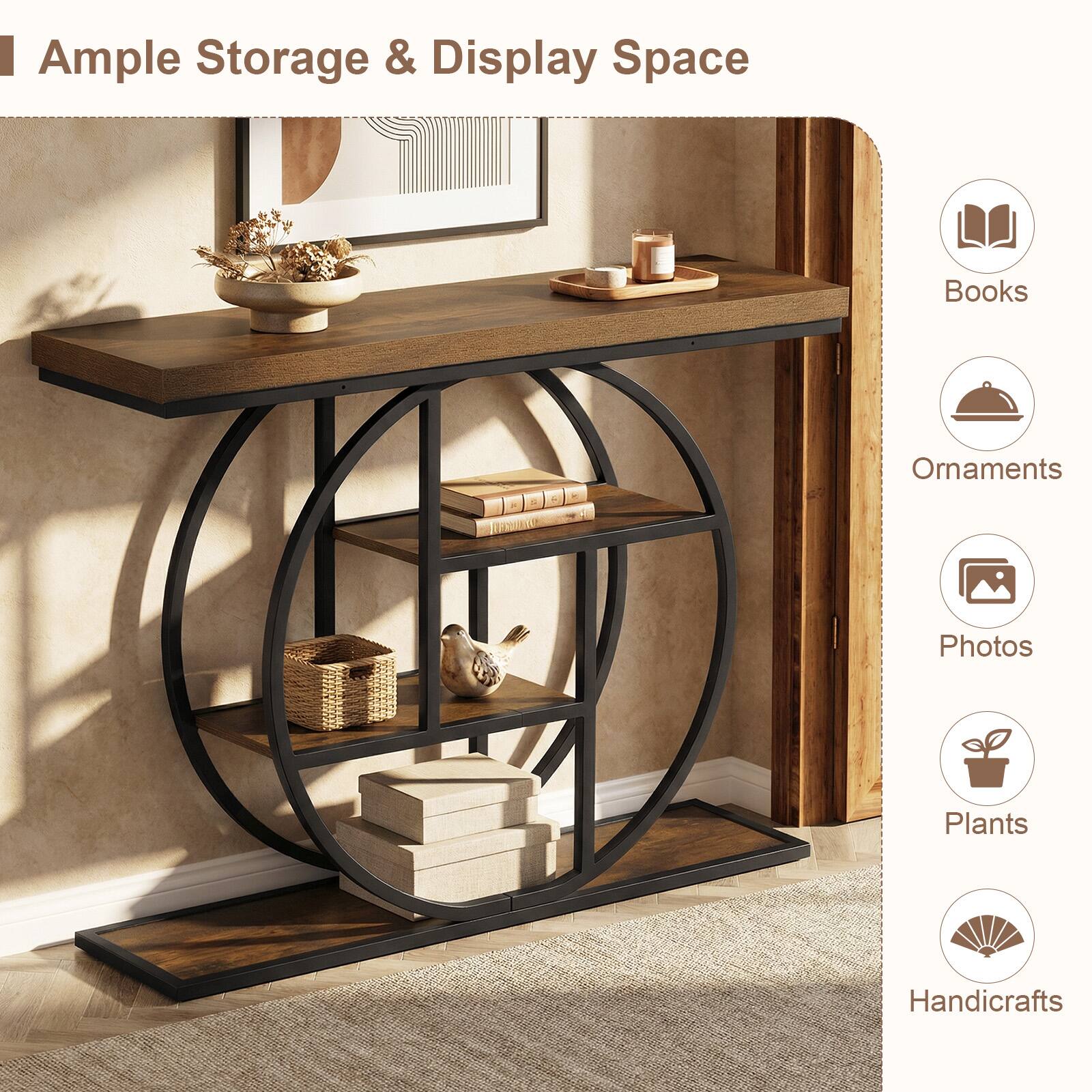 Ample Storage & Display Space

- Books
- Ornaments
- Photos
- Plants
- Handicrafts