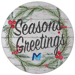 Jardine - Mid Michigan College 20'' x 20'' Season's Greetings Circle - White