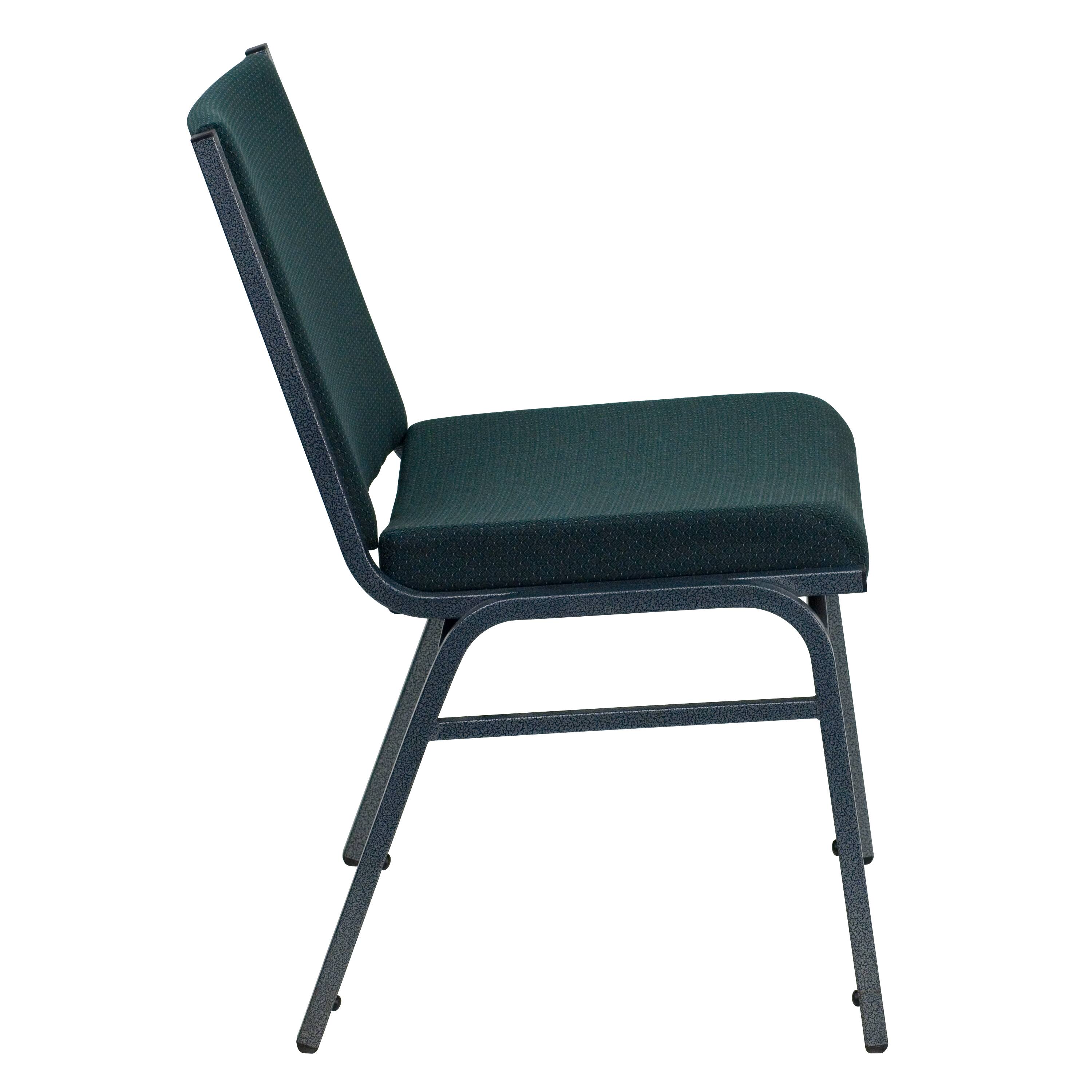 Alt View 4. Emma + Oliver - Heavy Duty Reception/Guest Stack Chair - Green Patterned Fabric.