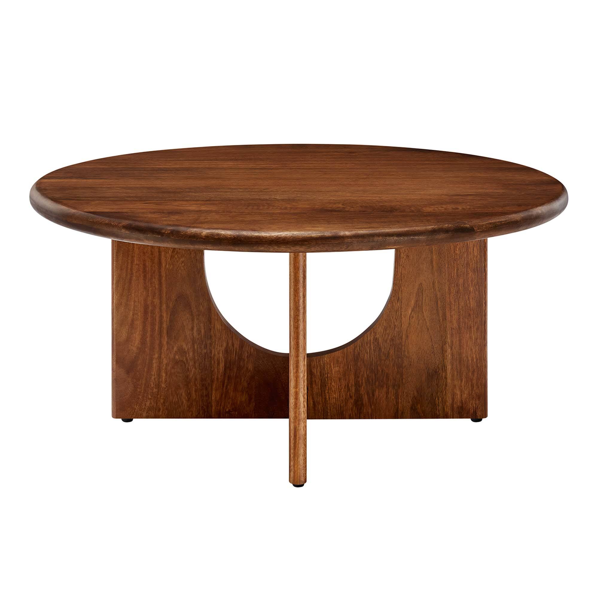 Alt View 2. Modway - Rivian Round 34" Coffee Table by Modway - Walnut.