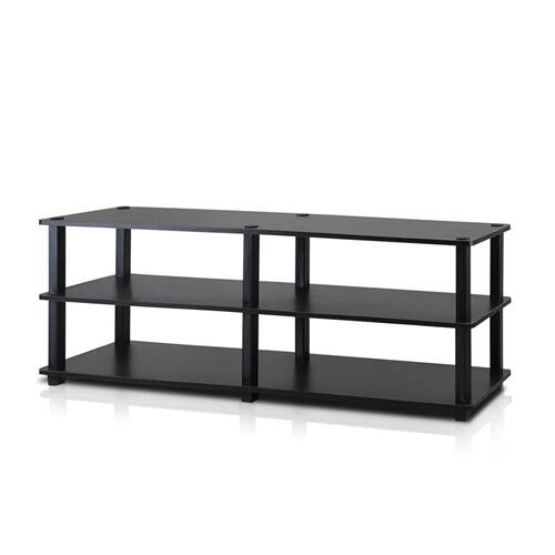 Front. SlickBlue - 3-Level Shoe Rack Modern Style Holds Up to 18 Pairs - Espresso Black.