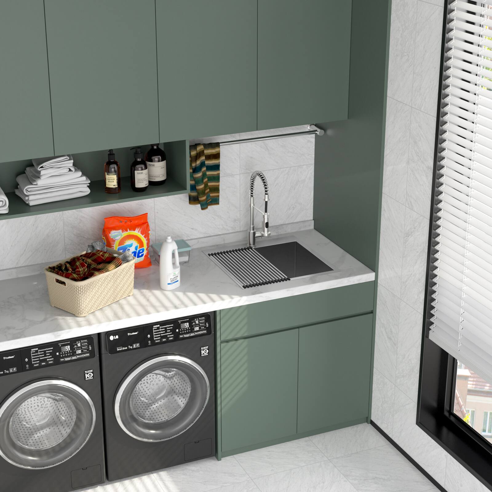 Alt View 5. Lordear - 22x22 Inch Drop In Laundry Sink Top Mount 16 Gauge Stainless Steel Topmount RV Utility Sink Single Bowl Kitchen Sink - Stainless steel.