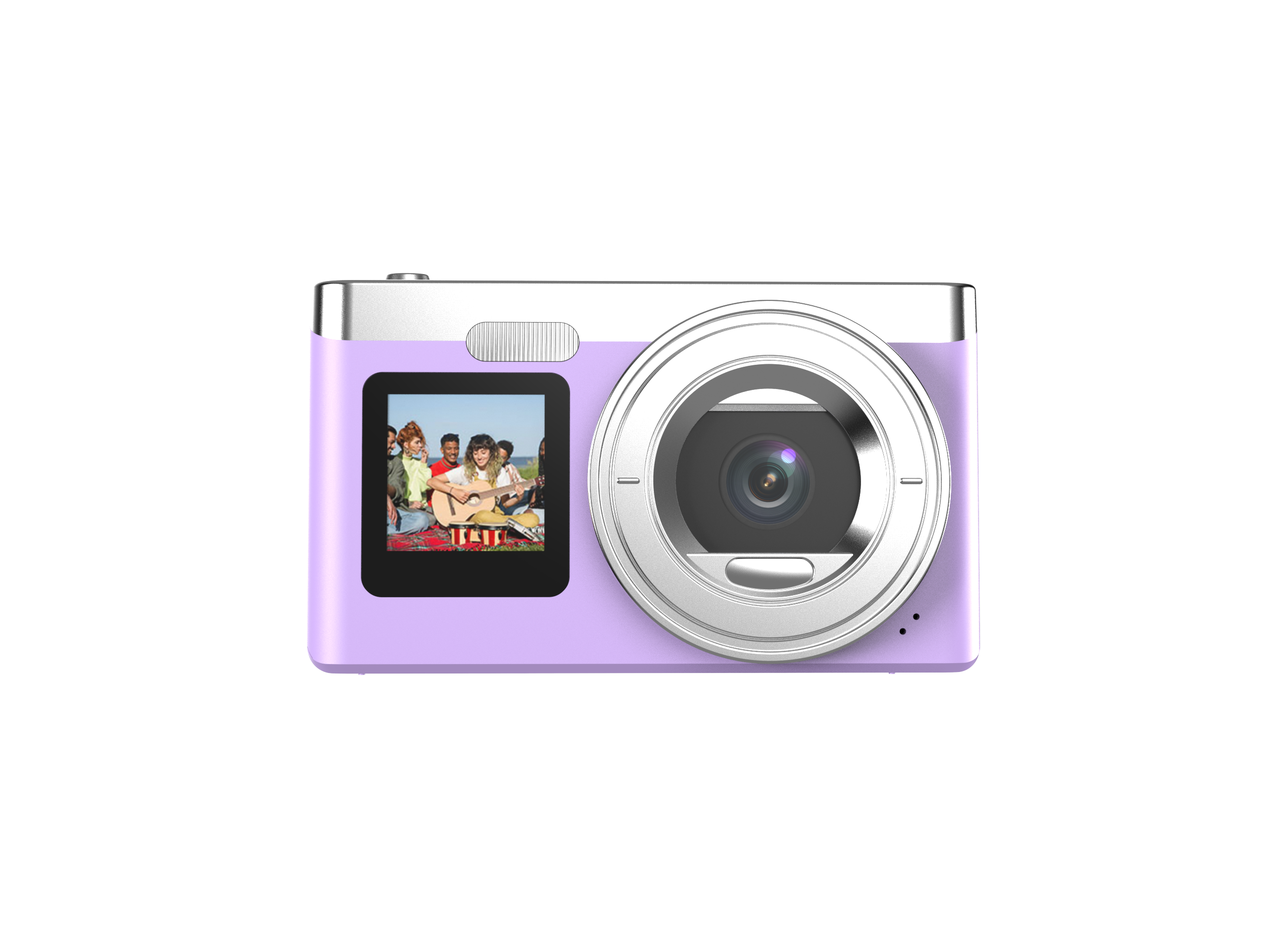 Front. Contixo - C5 Dual-Screen, Dual-Lens Point-and-Shoot, 16X Digital Zoom Digital Camera - Purple.