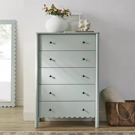 Emmeline Scalloped 5-Drawer Chest by Modway - Sage