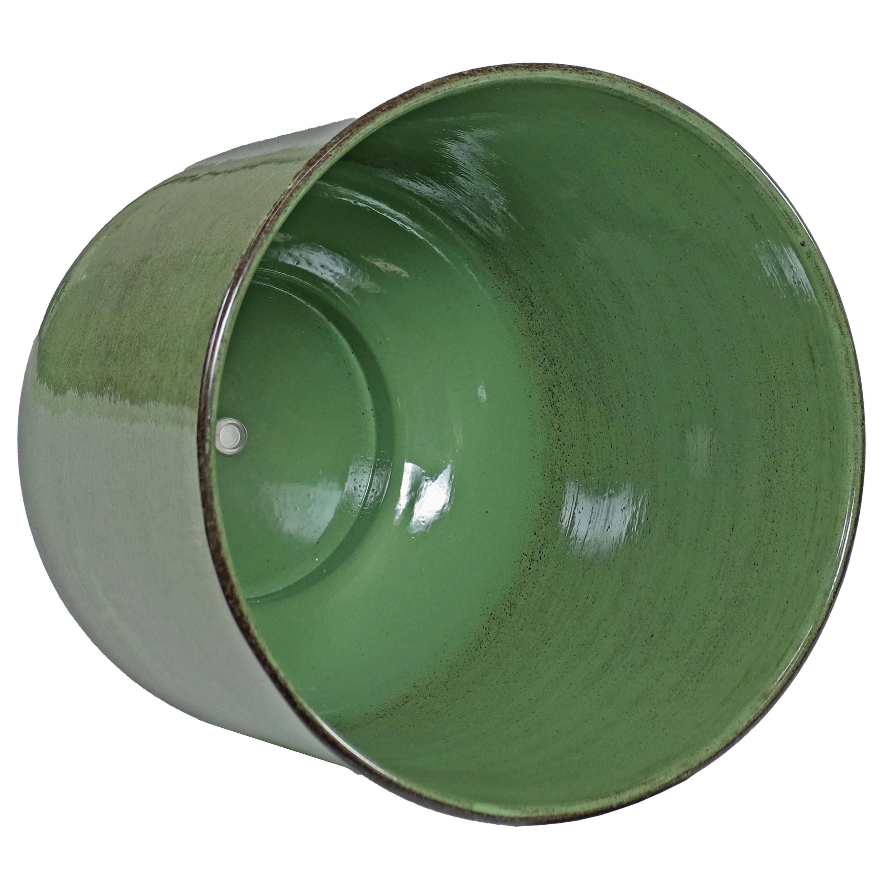 Alt View 6. Sunnydaze - Vivian Metal Planter - 11 in - Set of 2 - Jade Glaze.