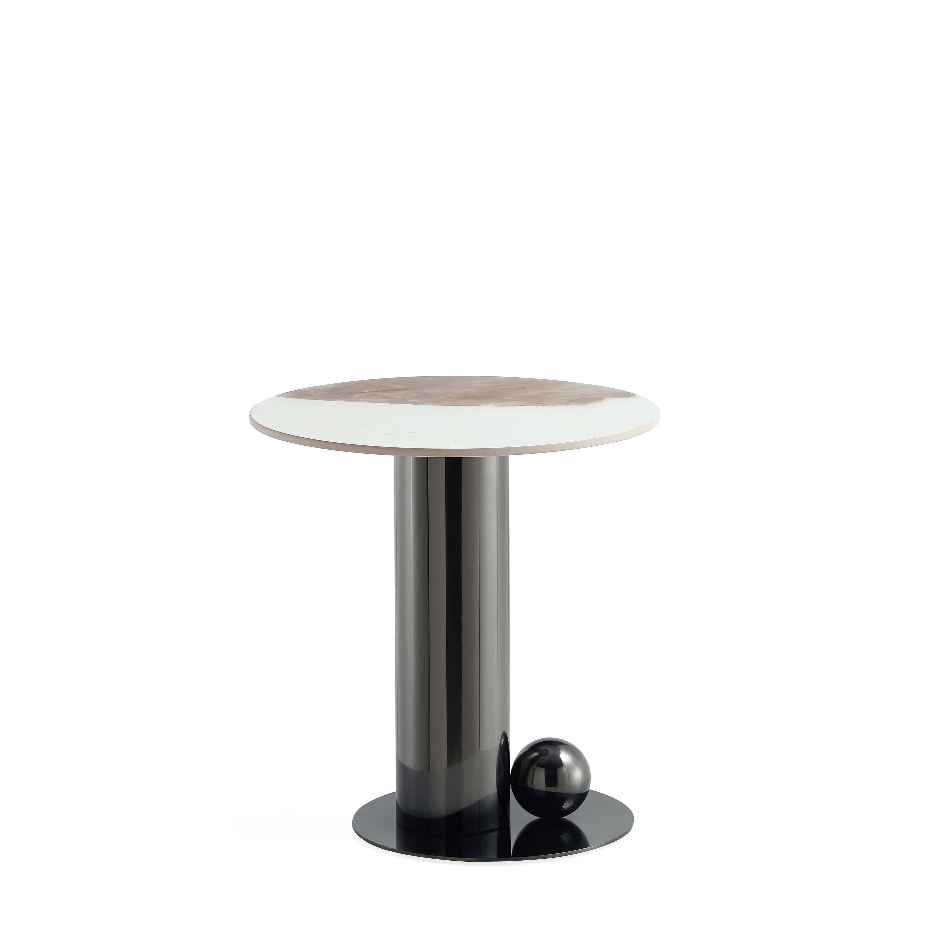 Alt View 2. Manhattan Comfort - Laurel Modern Glam Sintered Stone Top End Table - Black.