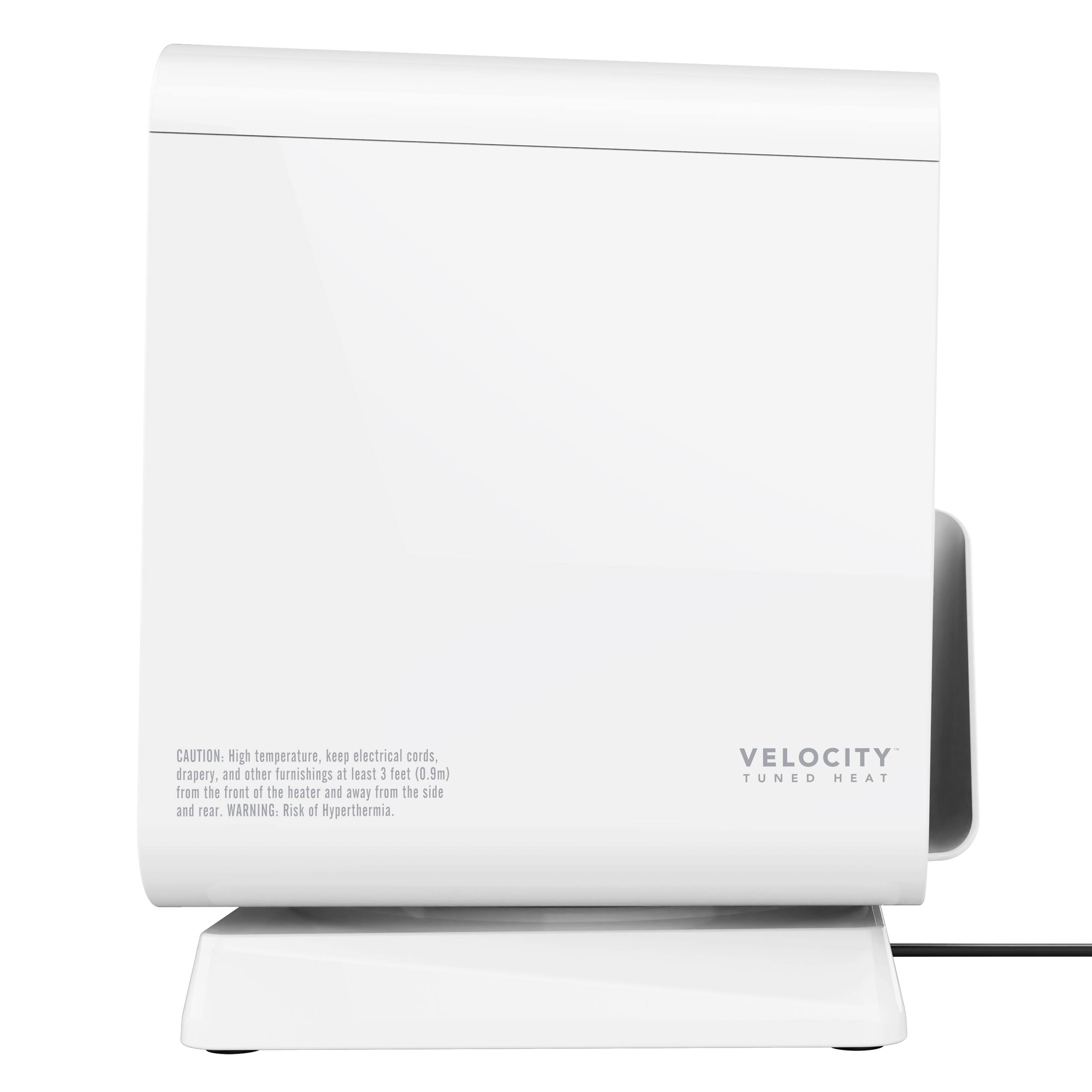 CAUTION: High temperature, keep electrical cords, drapery, and other furnishings at least 3 feet (0.9m) from the front of the heater and away from the side and rear. WARNING: Risk of Hyperthermia.

VELOCITY TUNED HEAT