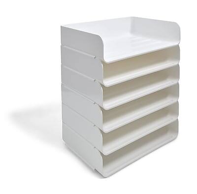 TRU RED - TRU RED™ Side Load Stackable Plastic Letter Tray, 6/Pack (TR55330) - White