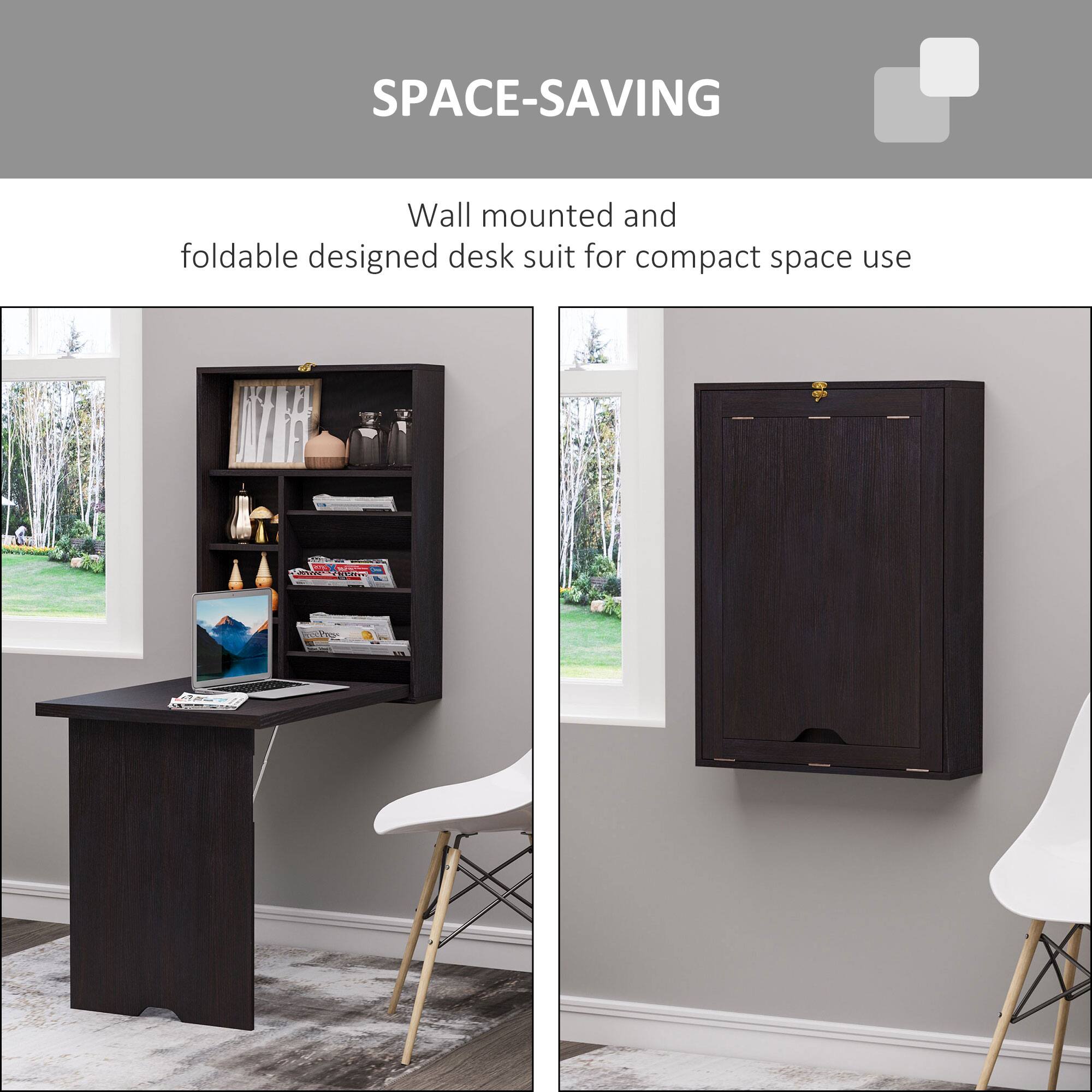 SPACE-SAVING

Wall mounted and foldable designed desk suit for compact space use
