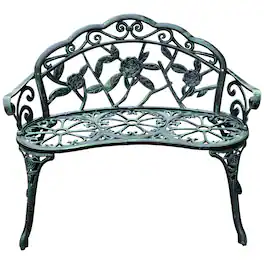 Outsunny - Bench, Cast Aluminum Outdoor Furniture - Green