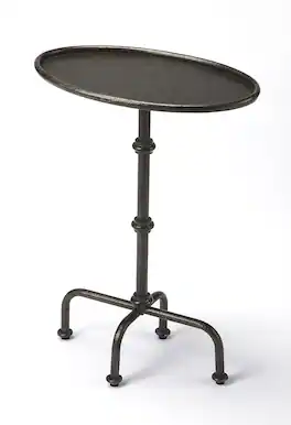 Butler Specialty - Kira Indoor 19.75 in. W Oval Metal Pedestal Table - Gray