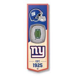 YouTheFan - New York Giants 6'' x 19'' 3D StadiumView Banner - Multicolor