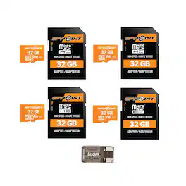 Spypoint - MicroSD-32GB Memory Card (4-Pack) with Reader Bundle