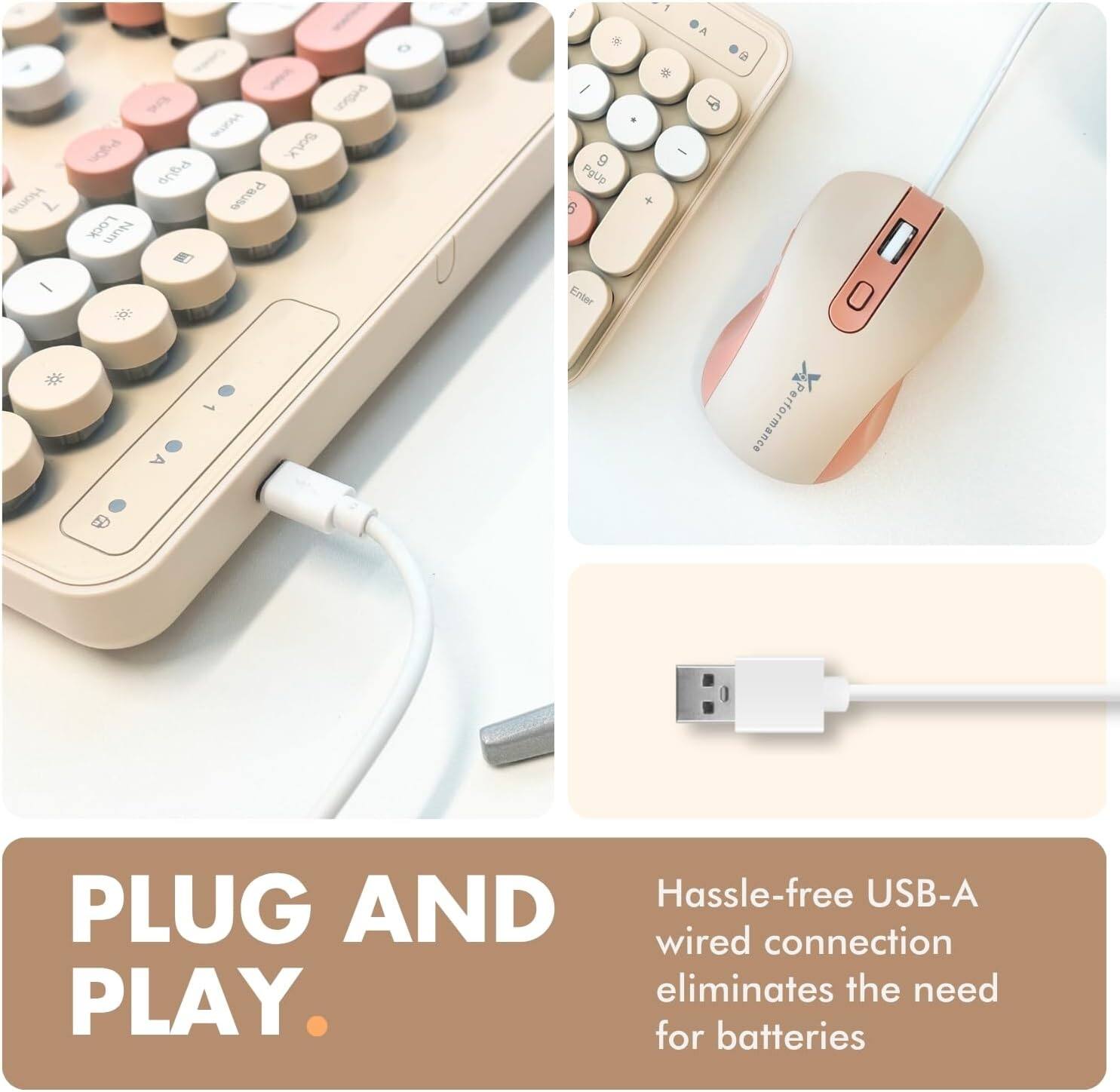 1. Emor L Erpi MUEA s D0/X ordd Pause yod Num * I 9 Pgup Enter - + A 5 2 I O erformance Hassle-free USB-A PLUG AND wired connection PLAY. eliminates the need for batteries.

Corrected text: 
1. Emor L Erpi MUEA s D0/X ordd Pause yod Num * I 9 Pgup Enter - + A 5 2 I O erformance Hassle-free USB-A PLUG AND PLAY. eliminates the need for batteries.