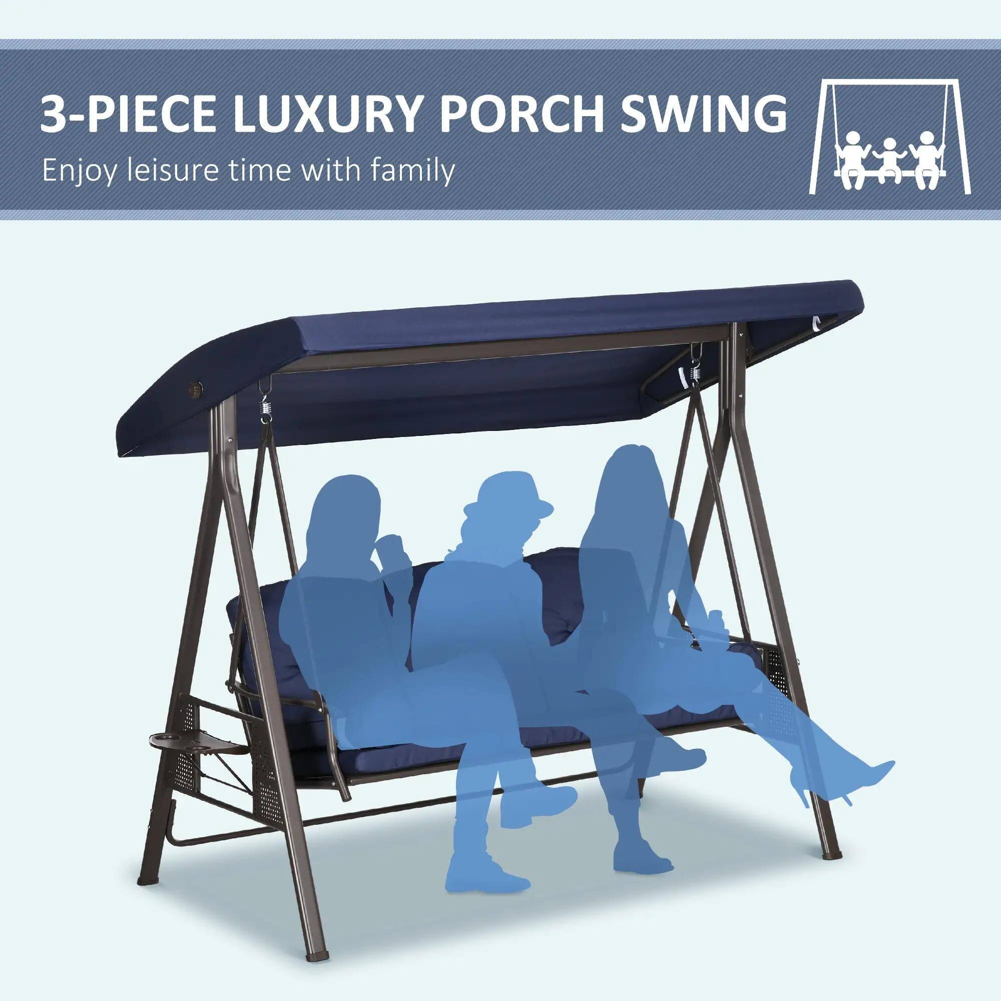 3-PIECE LUXURY PORCH SWING
Enjoy leisure time with family
