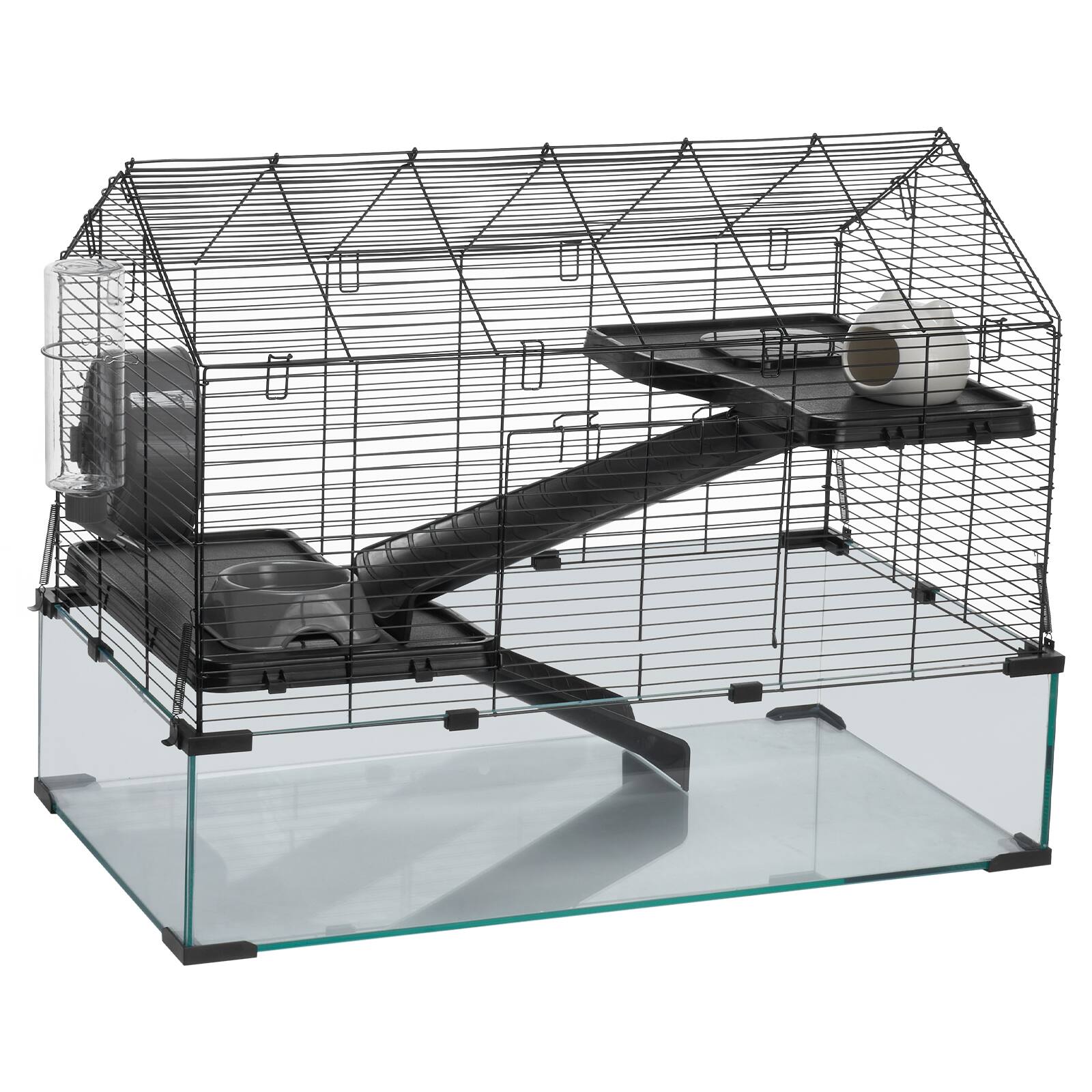 Alt View 5. VEVOR - Hamster Cage, 360° Viewing Transparent Hamster Habitats, Small Animal Cage, 29.5 x 17.3 x 24 in.