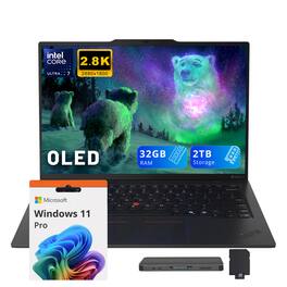 Lenovo - ThinkPad X1 Carbon G13 14" 2.8K Laptop,Ultra 7 258V,32GB RAM,1TB SSD+1TB Dock Set,Backlit KB,Win 11 Pro - Black