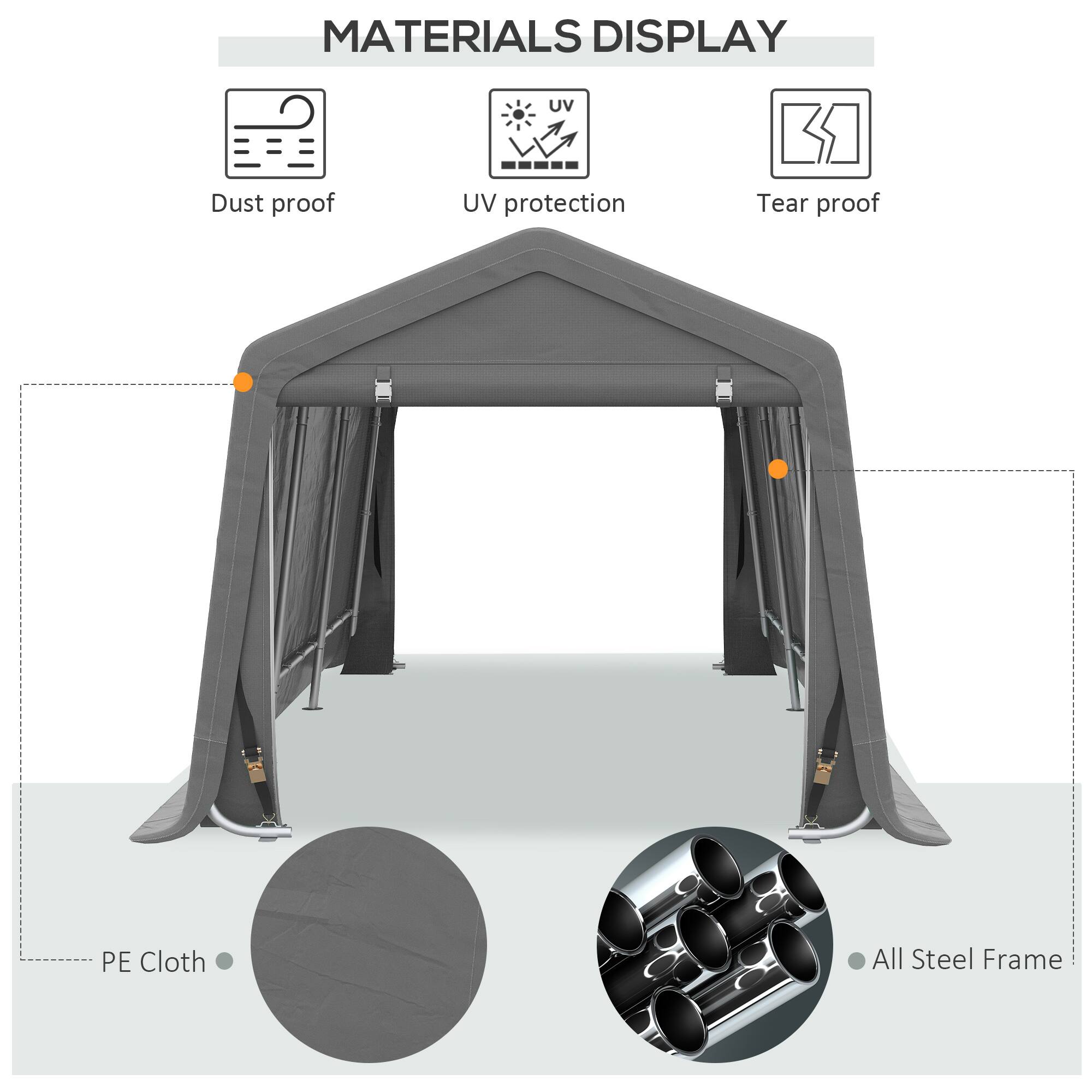 MATERIALS DISPLAY

- Dust proof
- UV protection
- Tear proof

- PE Cloth
- All Steel Frame