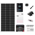 Renogy - Mountable Solar Panel Kit (100W Panel, 50ah Lithium Ion Battery & Accy's) - Black