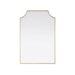 Elegant Kitchen and Bath - Notched Metal Mirror 24x36 inch - Brass