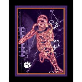 Fan Creations - Clemson Tigers 12'' x 16'' Framed Neon Player Print - Black