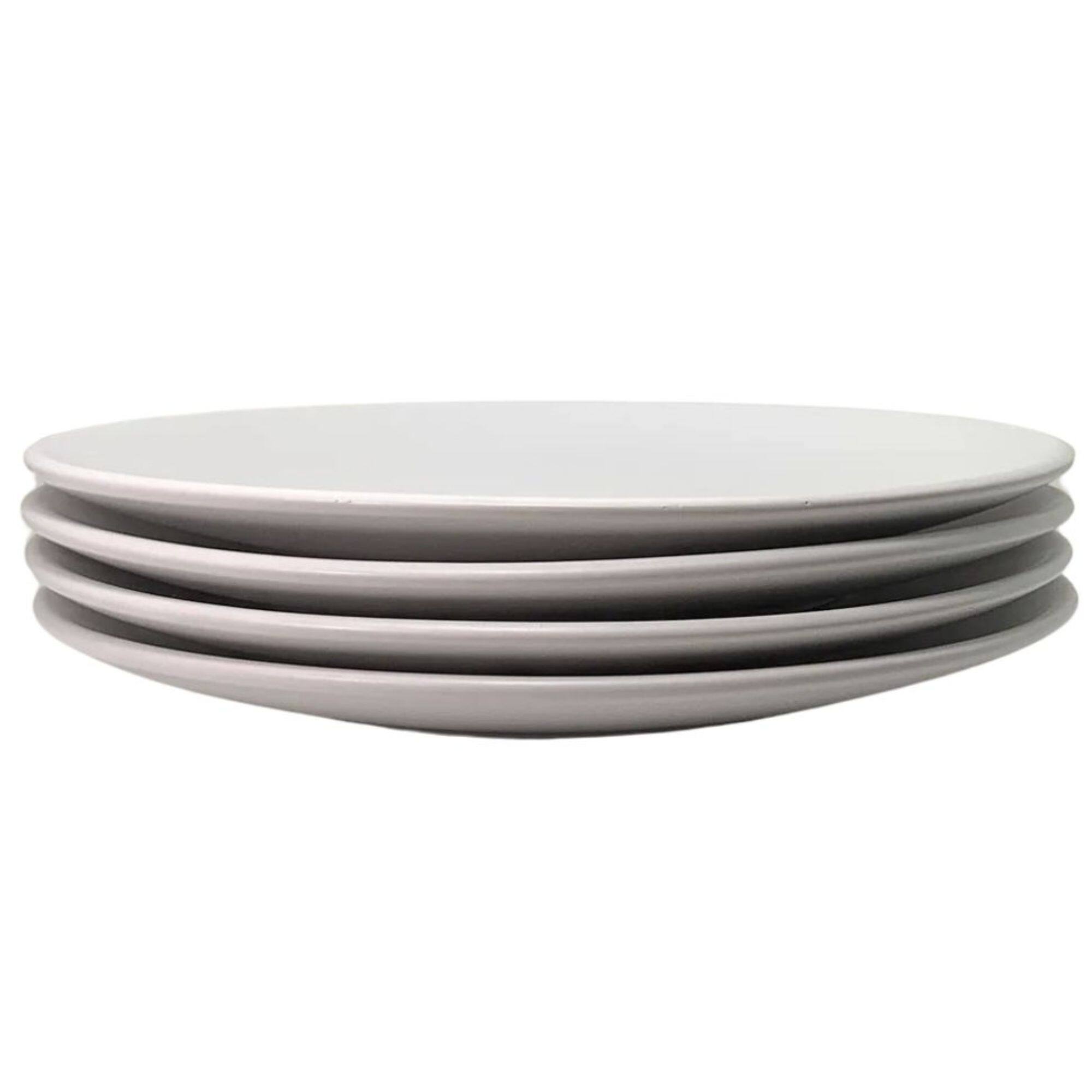 Front. Zulay Kitchen - Zulay Kitchen Contour Salad Plate - Set of 4 - White.