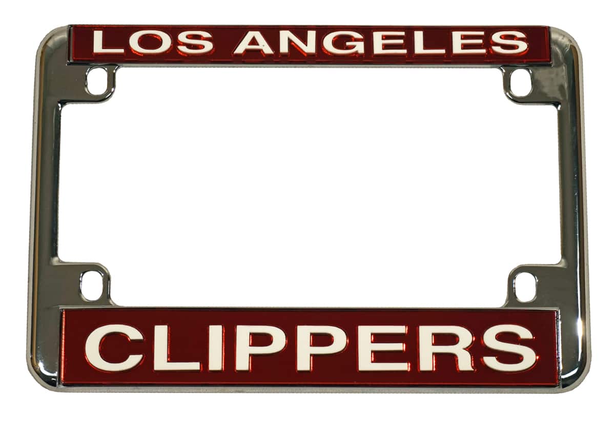 Rico Industries - Los Angeles Clippers Basketball Chrome Motorcycle, RV or Trailer License Plate Frame - Multi