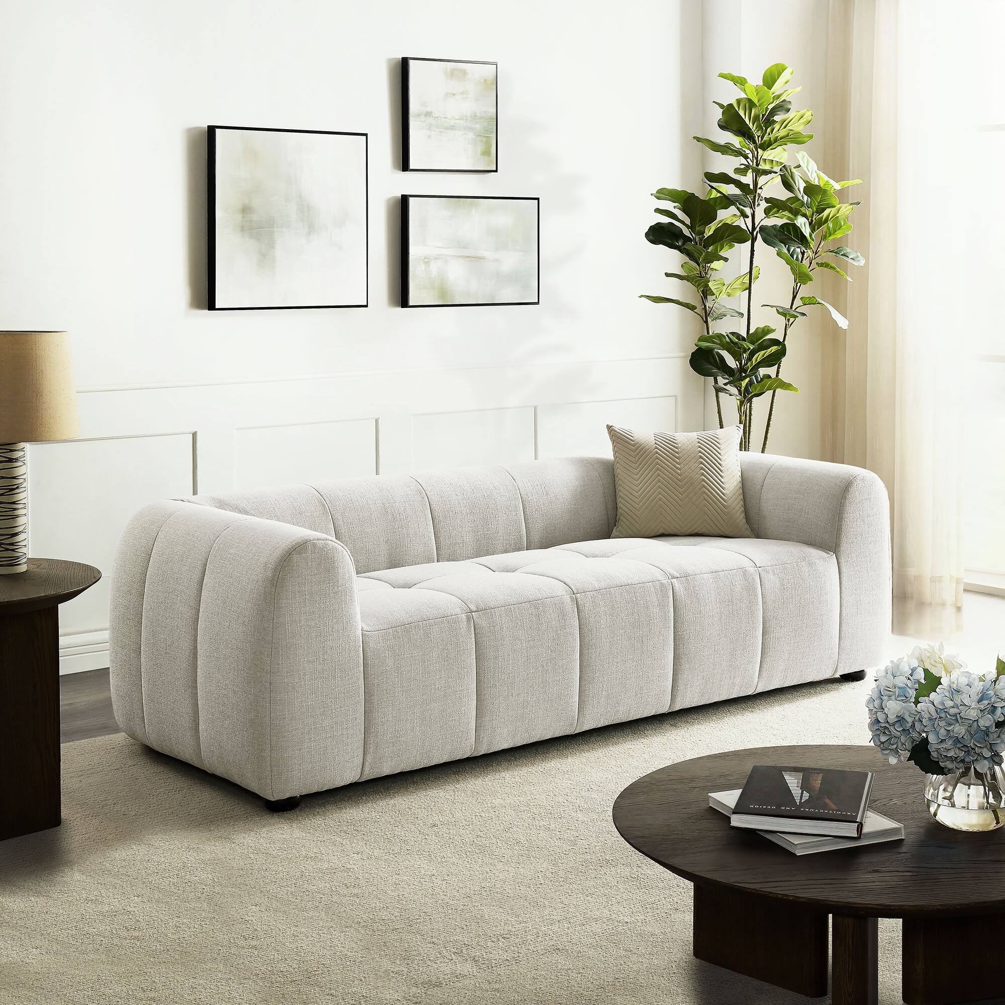 Alt View 4. Modway - Liana Upholstered Fabric Sofa by Modway - Gray.