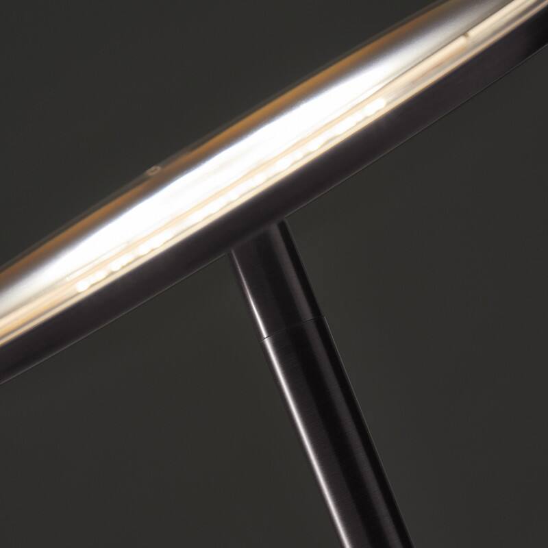 Back. Brightech - Sky Flux LED Modern Industrial Torchère Dimmable Super Bright Floor Lamp with Built-in Adjustable Head Tilt - Brushed Satin Nickel.