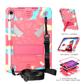 UUCOVER - Kids Case for iPad mini (A17 Pro) 8.3-inch 2024/iPad mini 6th Gen Shockproof Silicone+PC Stand Cover with Shoulder Strap - Colorful