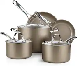Cooks Standard - 8pc Hard-Anodized Ceramic Nonstick Cookware Set,Saucepans, Stockpot, Frying Pans & Lids, Induction - bronze
