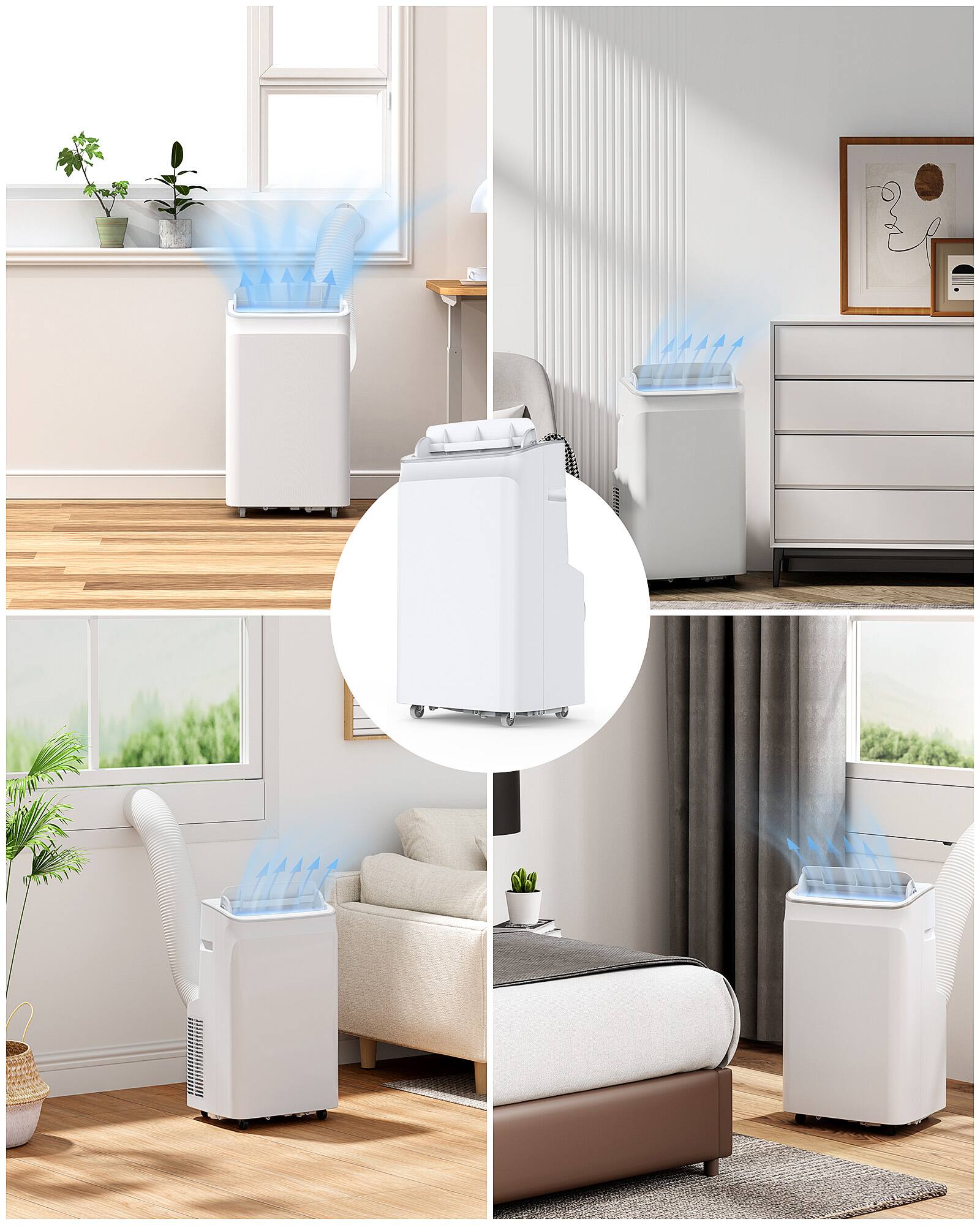 Alt View 5. TROPOW - Portable AC Unit 12000 BTU,  Remote Control, Ideal for Cooling Bedrooms and Indoor Spaces up to 500 Sq.Ft - white.