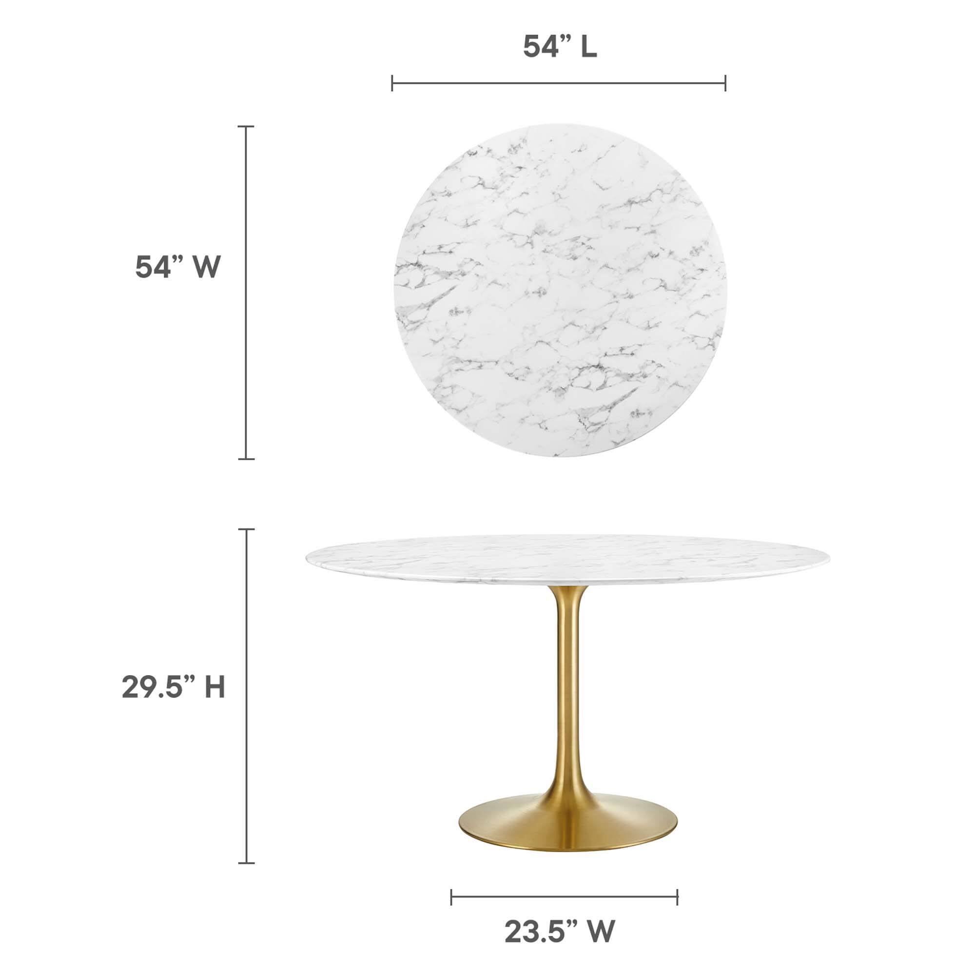 54" L  
54" W  
29.5" H  
23.5" W