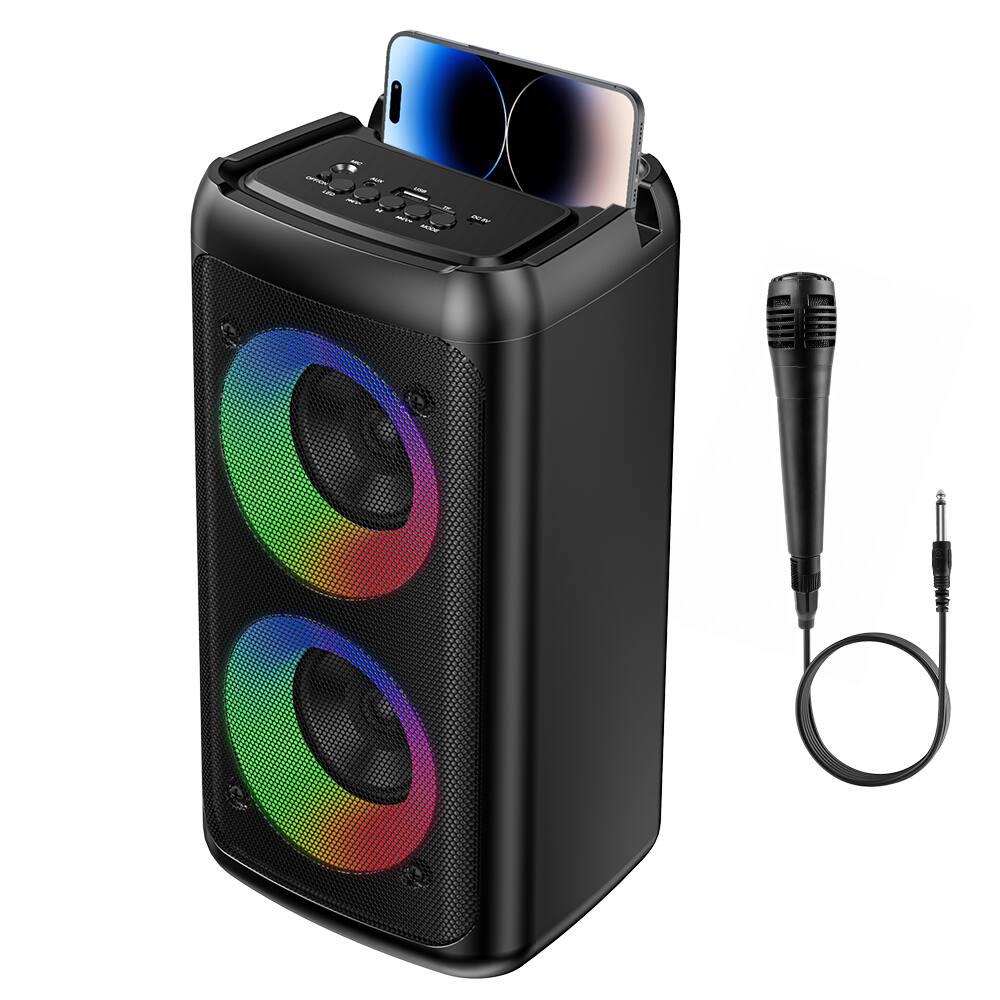 Angle. MOVSSOU - Karaoke Machine Wireless & Portable Speaker with Microphone – Supports USB, TF Card & AUX Input –Adults & Music Lovers.