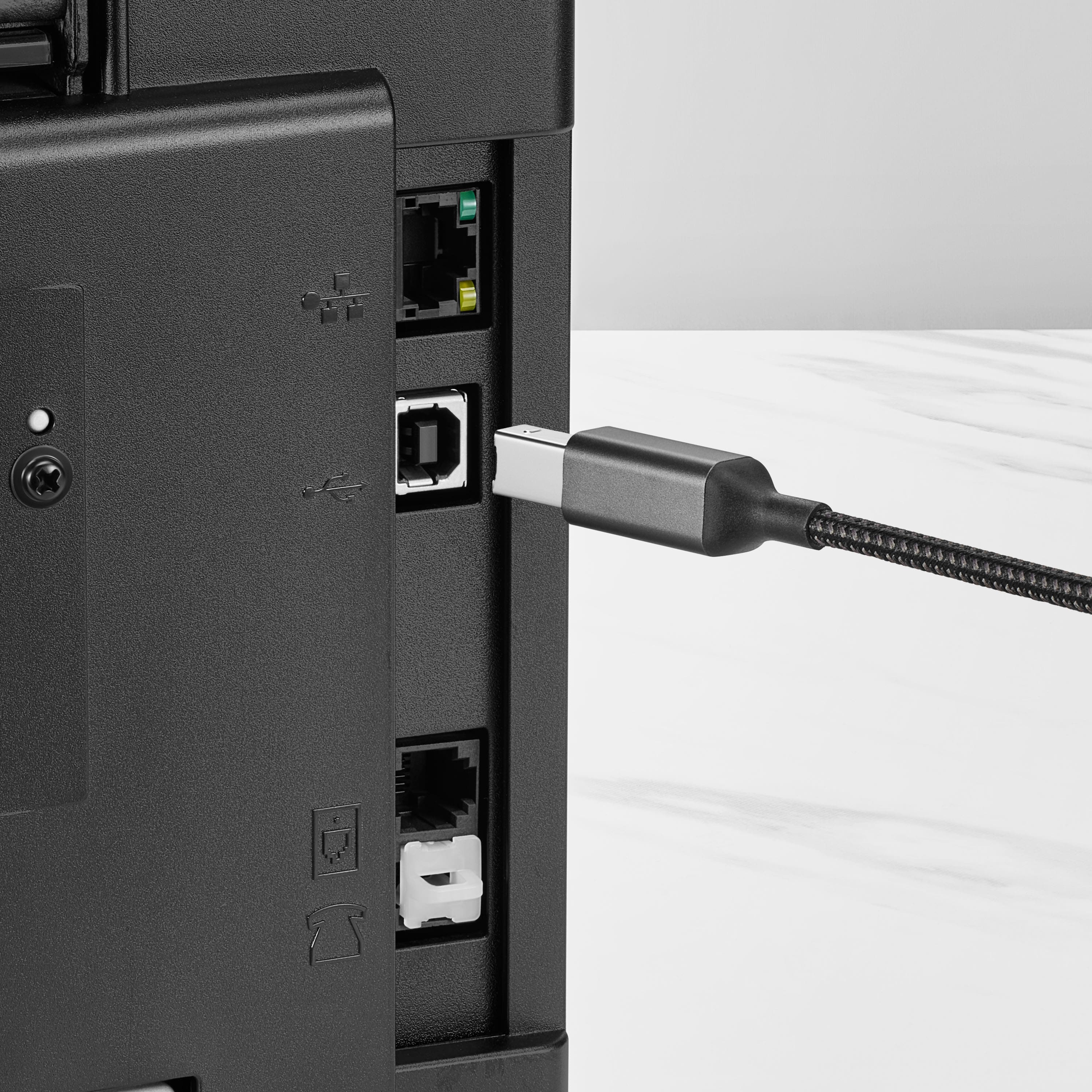 Alt View 3. Insignia™ - 6-Foot USB-C to USB-B Printer Cable - Black.