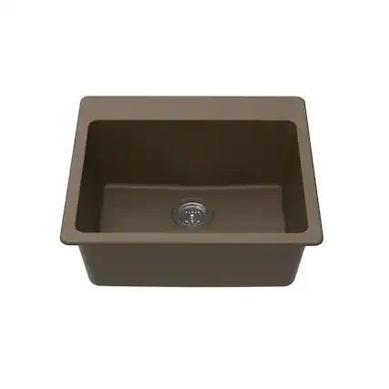 Front. Winpro - Winpro Dual Mount Granite Composite 25 in. L x 22 in. L x 9-1/2 in. Single Bowl Kitchen Sink in mocha - Mocha.