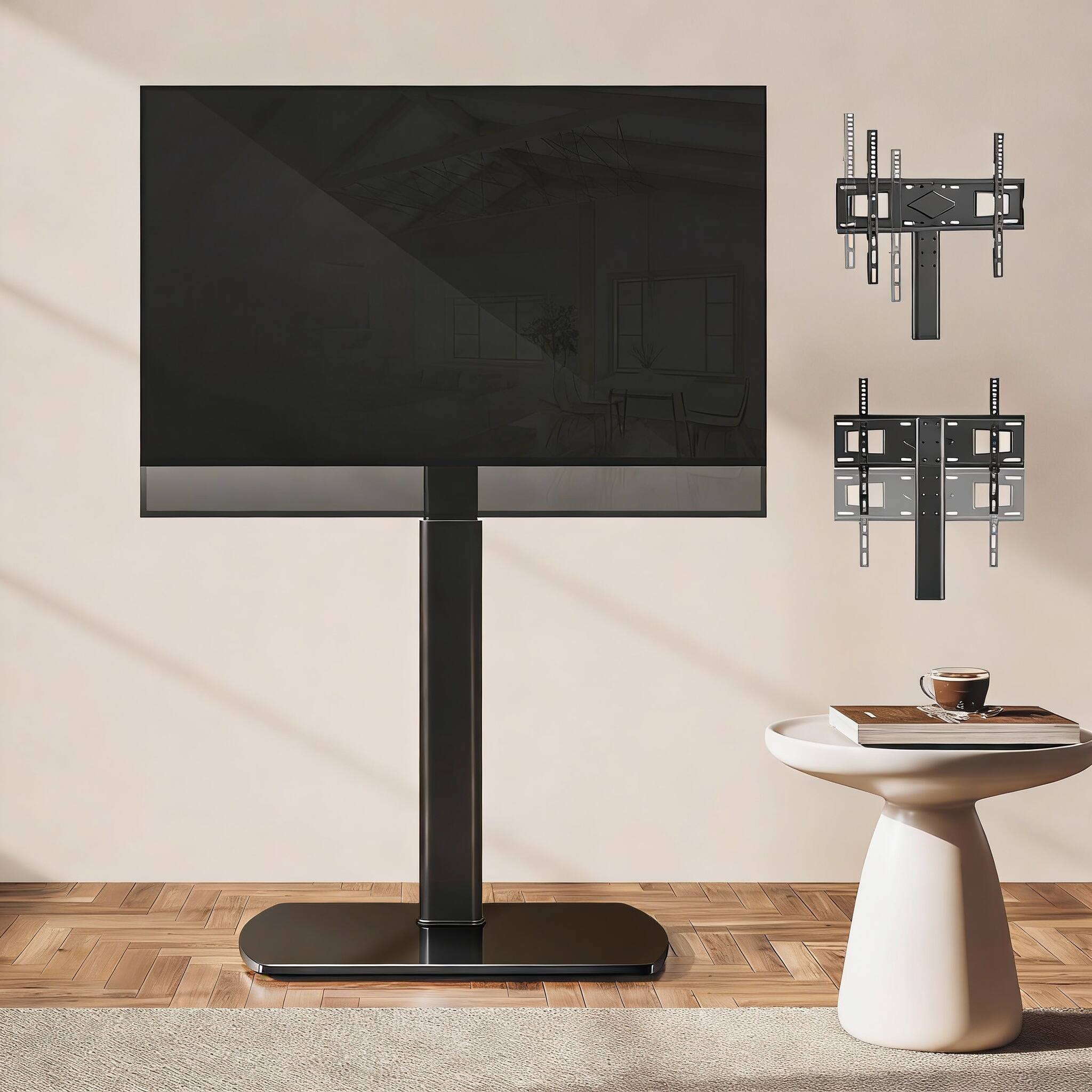 Alt View 2. Frangdom - stand for 27-70 inch Universal TV Floor Stand with Swivel Mount, Height Adjustable - White.